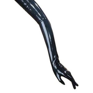 Latex Black Opera Gloves